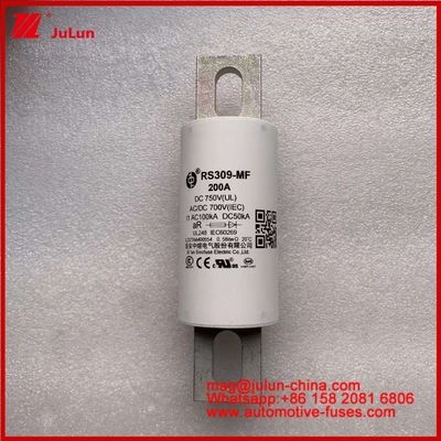 Fuse Keramik Tubular Kendaraan Jalan RS309-MF 200A 750VDC UL Kapasitas Patah Tinggi