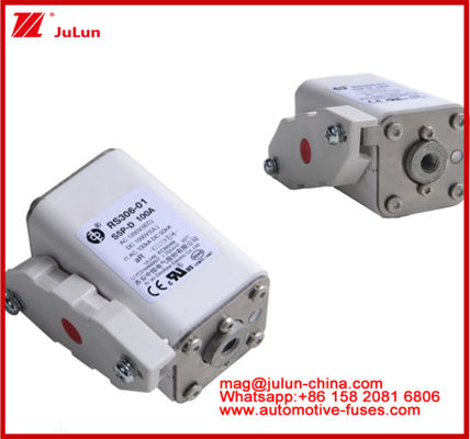 RS306-01-S5P-D 100A AC1250V DC1000V 50KA Square Caremic Fuse Cocok untuk Sistem Traksi Kendaraan Listrik Konversi Daya Energi Penyimpanan Pembacu