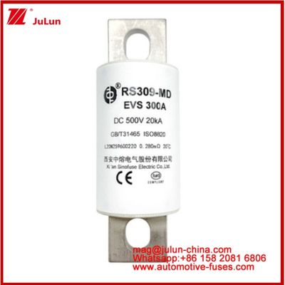 RS309-MD EVS-300A Caremic Tubular Fuse DC500V 20KA Kendaraan Listrik Bolted Connection Structure Desain Aplikasi Otomotif Kinerja DC yang sangat baik