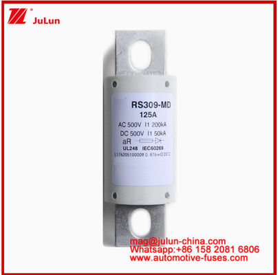 RS309-MD-125A Keramik Auto Fuses 500VAC200KA 500VDC 50KA AR DC Kinerja Struktur Sambungan Bolt Otomotif Tubular