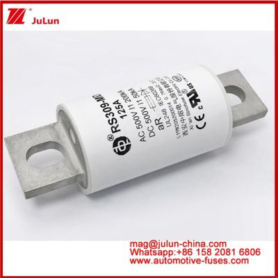 RS309-MD-125A Keramik Auto Fuses 500VAC200KA 500VDC 50KA AR DC Kinerja Struktur Sambungan Bolt Otomotif Tubular