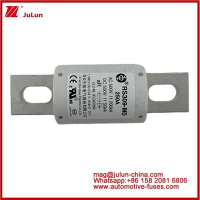 250A 500VAC Ev Fuse RS309-MD-200KA 500VDC 50KA AR Karemik DC Kinerja Tubular Mobil Bolt Stud-mount