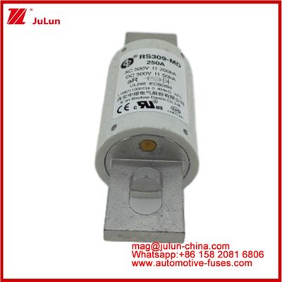 250A 500VAC Ev Fuse RS309-MD-200KA 500VDC 50KA AR Karemik DC Kinerja Tubular Mobil Bolt Stud-mount