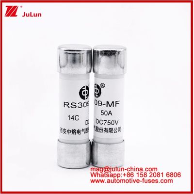Otomotif Bolt Stud-mount Caremic Round Tube FUSE RS309-MF 50A DC750V DC Untuk EV / HEV