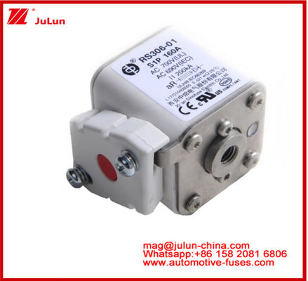 RS306-01-S1P160A AC700 ((UL) AR AC690V ((IEC) 200KV Square Ceramic Fuse EV Or HEV Stud-mount Ukuran Kecil Daya Putus Perlindungan Sirkuit Singkat Listrik Berkualitas Tinggi