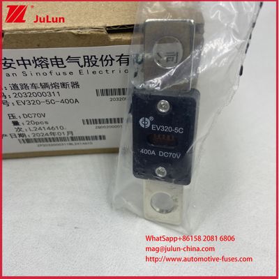 EV320-5C 5X -400A 175A DC70V Sekering Kendaraan Listrik Metode Pemasangan M8 Sesuai dengan Standar ISO8820-5 dan GB/T31465.5-2015