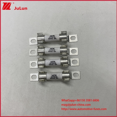 JASO D622 2006 Standar Eksekutif DC500V Tegangan Kendaraan Listrik Keramik Tubular HV150 50BP FUSE Untuk Kendaraan Ukuran Kecil