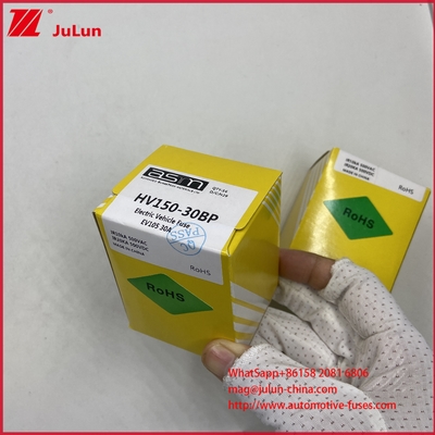 Kendaraan Listrik Tegangan Rating HEV / Rating Interrupting DC500V / 20KA ASTM HV150 30A 20A DC500V 20KA Sekrup Fuse dengan Perlindungan