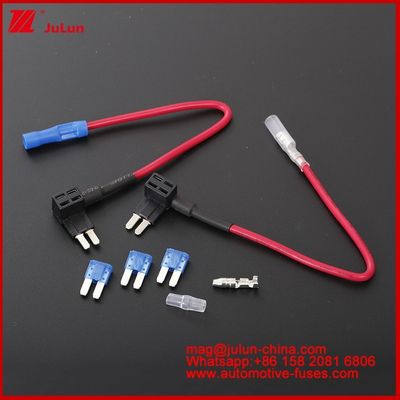 12V MINI SMALL MEDIUM Size Car Fuse Holder Add-A Circuit TAP Adapter Micro2/M2 Car Add A Circuit Fuse Tap Adapter 16AWG 17-18cm Fuse Taps Holder Fuse Components For Automotive