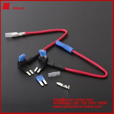 12V MINI SMALL MEDIUM Size Car Fuse Holder Add-A Circuit TAP Adapter Micro2/M2 Car Add A Circuit Fuse Tap Adapter 16AWG 17-18cm Fuse Taps Holder Fuse Components For Automotive
