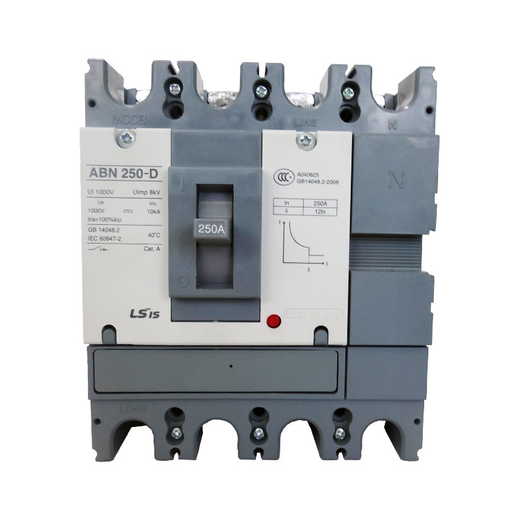 ABN Series Plastic Shell DC Circuit Breaker DC100V 250A 20KA untuk Fotovoltaik