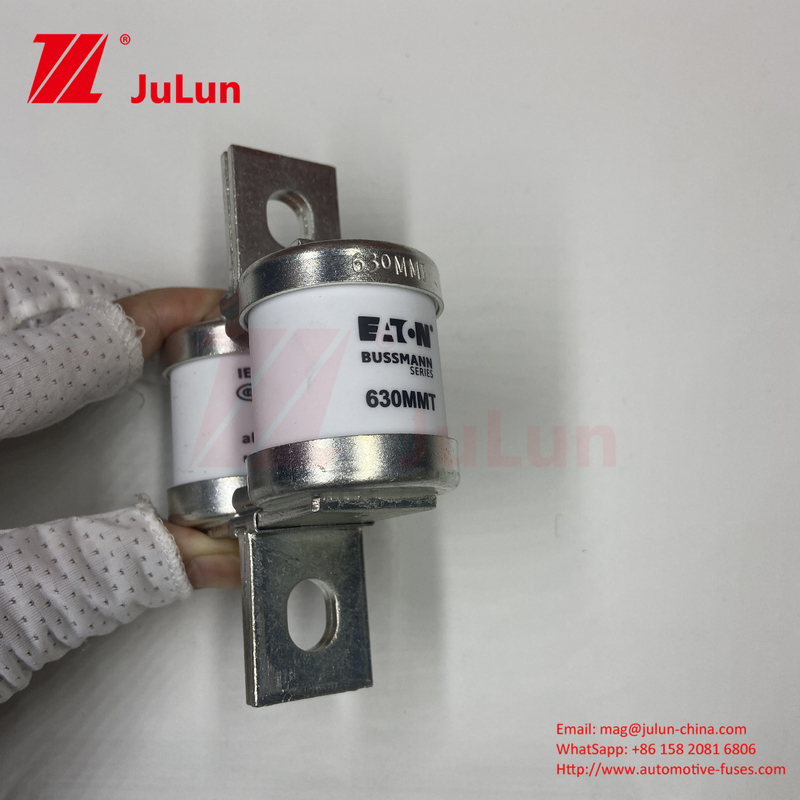 BUSSMANN 630MMT 690V Keramik Tembaga Twin Flat Plate Bolt Type Fuse Untuk Otomotif