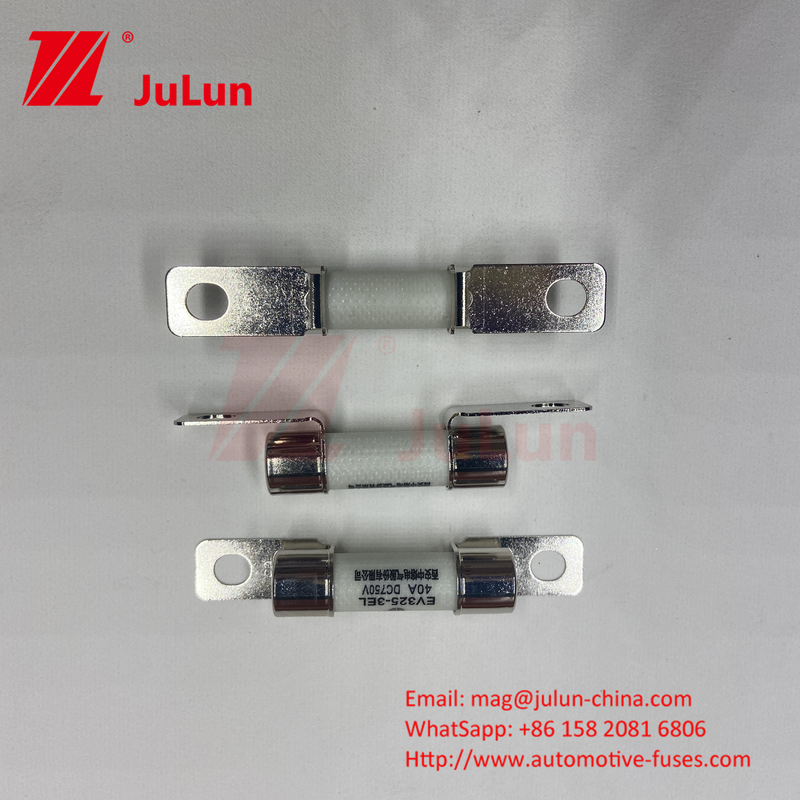 Quartz Sand Out Pipe 10A - 100A Bolted Electric Fuse Untuk Pengecas 30A 50A 750VDC EV Fuse Hei Apakah Cocok F