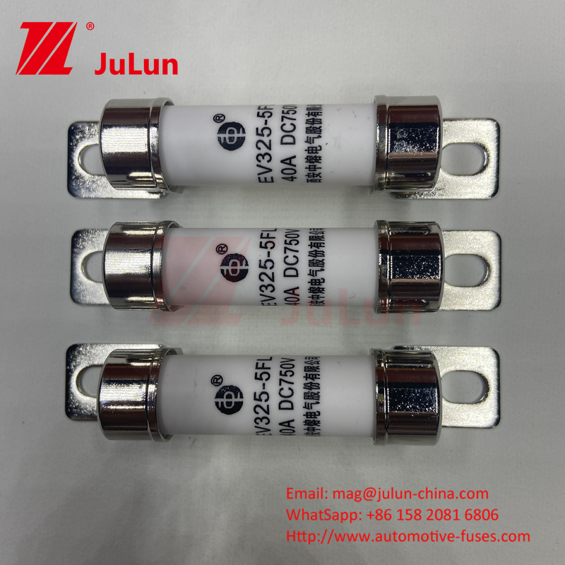 750VDC Energy Storage 10A 25A 30A 50A EV FUS Otomotif Keramik Tembaga Fuse Kendaraan Listrik Untuk penyimpanan energi DC750V