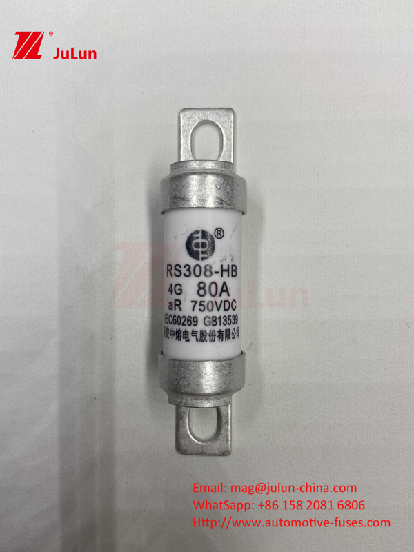 Fuse Kendaraan Listrik Untuk Sistem Traksi Energi Penyimpanan Dan Olted 750VDC 25A 30A 40A 50A Untuk RS308 HB EV