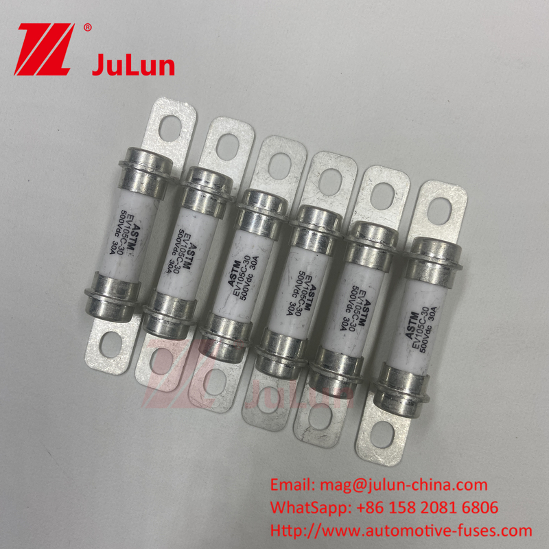 Bolts M6 Otomotif Kualitas Tinggi DC Truck Hybrid Electric Vehicle 20A 10A 30A 500VDC Fuse
