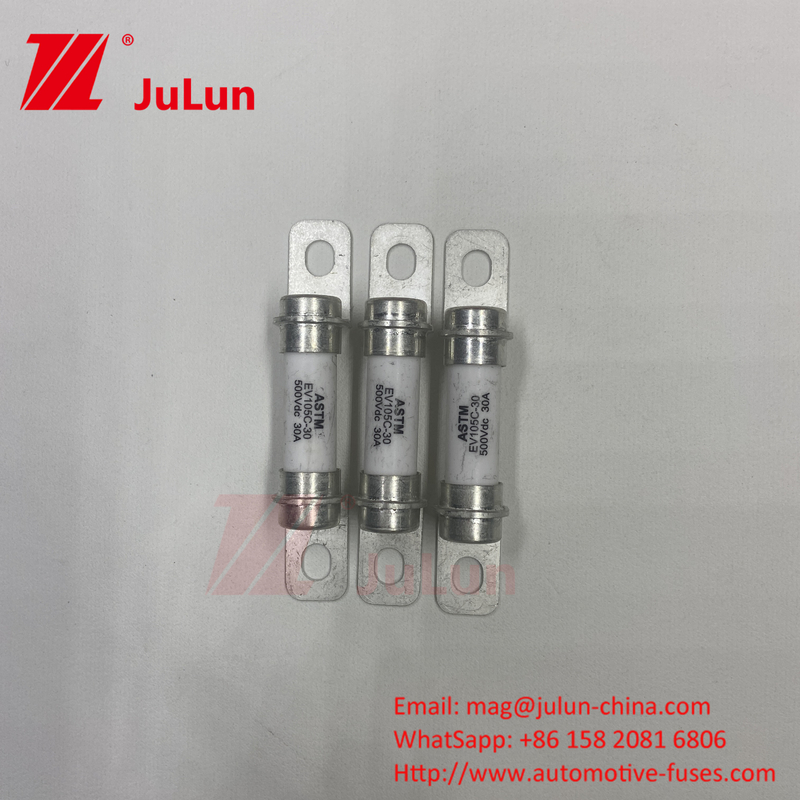 M6 Bolt Fuse Untuk EV Kendaraan Listrik 500VDCHEV 500VDC 15A 30A 40A Fuse Sistem Penyimpanan Energi