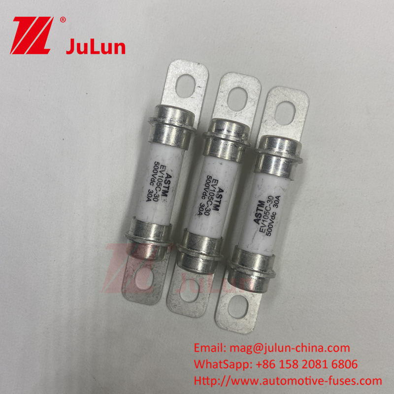 Fuse Energy Storage System 500VDC High Break Bolt Connection Fast Fuse 15A 30A 50A Sistem Konversi Daya Kendaraan Listrik