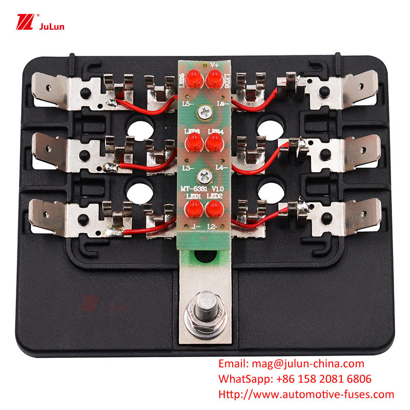 ANS/MIDI 30A-500A Pemegang Sekring Kontak Tembaga Kecil Sesuai dengan Standar UE UL untuk Reset Otomatis Sekring Otomotif