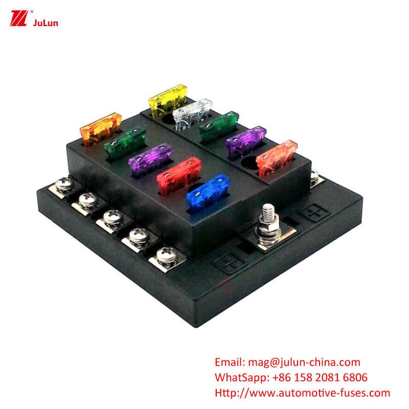 ANS/MIDI 30A-500A Pemegang Sekring Kontak Tembaga Kecil Memenuhi Standar UE UL 12-Way Fuse Box