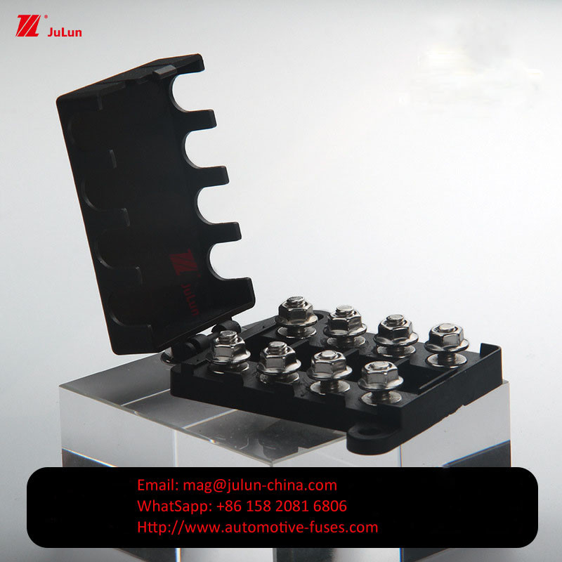 Mobil 30-500AMP Tegangan Nomor 32 Sertifikasi EU UL Bolt-Type Copper Car Fuse Holder -55~125°C