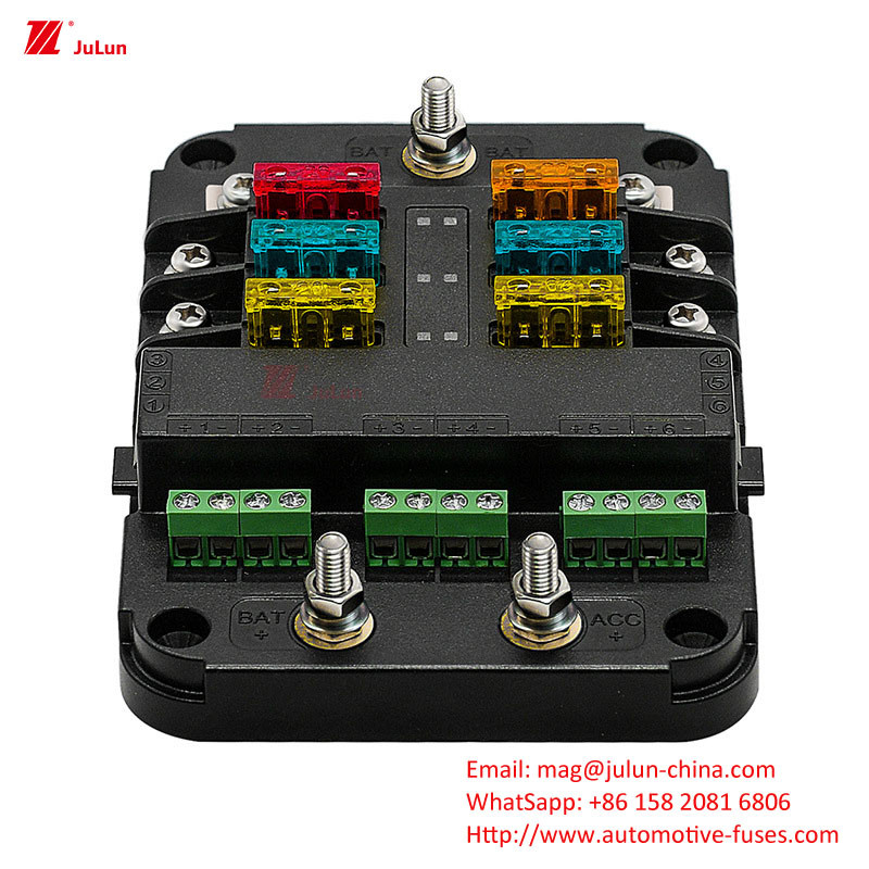 Eu UL standar pemutus sirkuit otomotif bolt pemegang sekring 32V 30A-500A rumah nilon