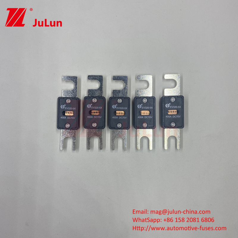 SINO 6kA Keramik EV320-5X-80A-N Tembaga Kuarsa Pasir Tabung Waktu Konstan 2ms EV Fuse Mobil Listrik