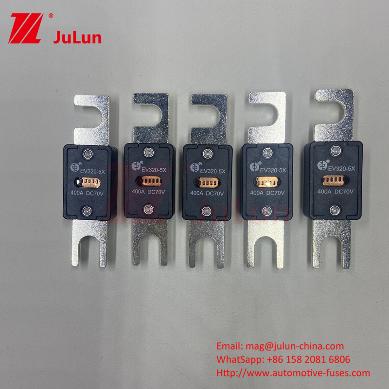 Kendaraan Listrik EV320-5X-225A 70VDC Tegangan Automotive Fuse Untuk EV Sistem Pengisian M6 M8