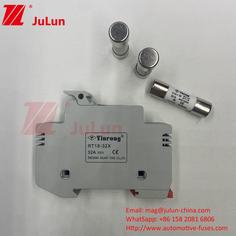 Solar Pv Fuse Din Rail Solar Fuse Holder Untuk Inverter Fotovoltaic Inline Fuse Cylindrical Fuse Holder
