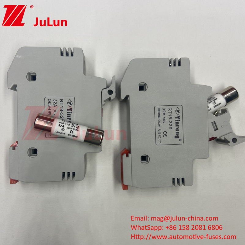 10A-63A Fuse Silinder Untuk Perlindungan Sistem Energi Surya Fuse PV Surya DC 1000V 6A 10A 15A 20A 25A 30A Tegangan Tinggi