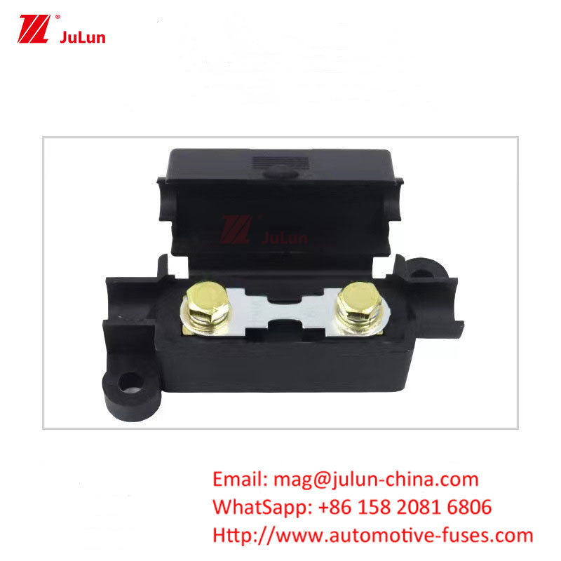 Eu UL 32V 30A-500A Tembaga Otomotif Fuse Holder Garpu Bolt Fuse Holder Energi Baru High Current Fuse