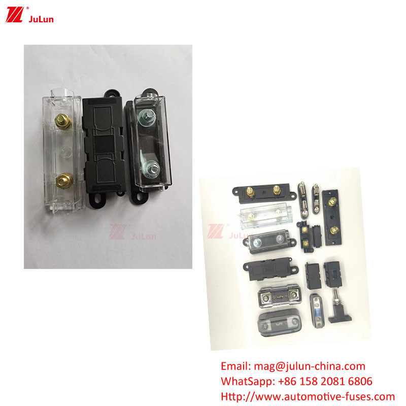 Plastik / Nylon Housing Automotive Fuse Holder Memenuhi Standar UE UL Dengan 30A-500A Holding Current