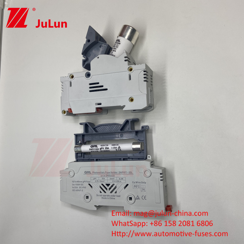 Fuse PV Surya Dengan Elemen Fuse Tembaga Bahan RO17 Fast Blow Keramik DIN Rail Moun 22x58MM Italweber Fuse 500V