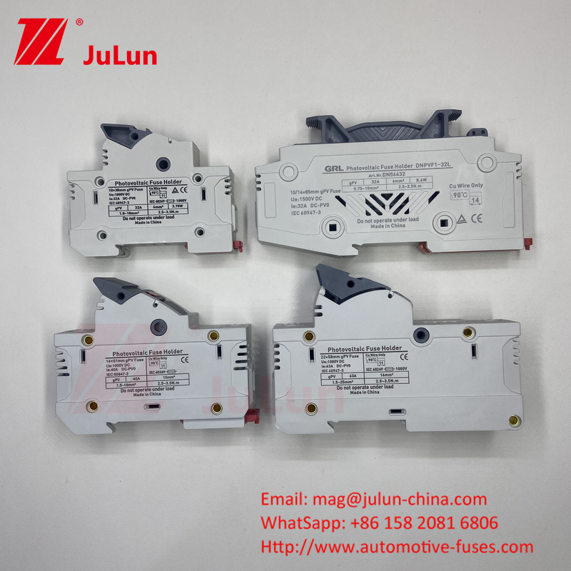 SeanRo Solar PV Din Rail Fuse Holder Untuk Fuse Link 10*38mm 1000V 15amp DC Fuse 25A