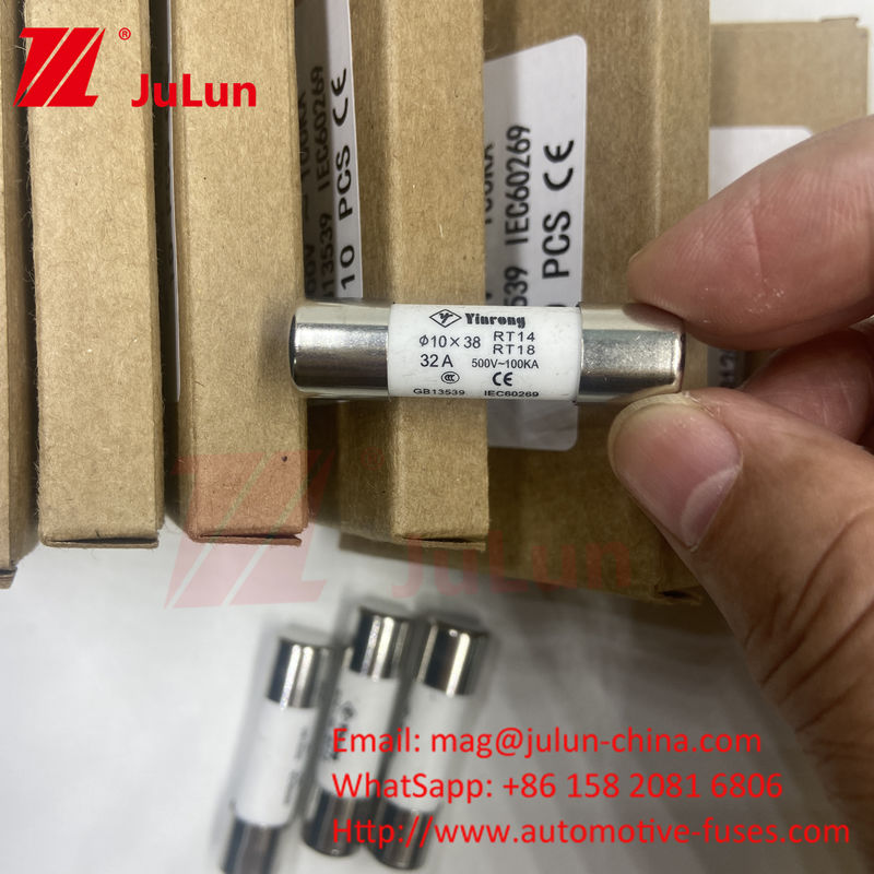 7A 10*38mm AC380V AC500V AC690V AC800V Keramik Solar PV Fuse Untuk Sistem Fotovoltaik