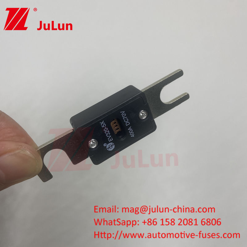 EV320-5X 5C 500A 70VDC sekrup baut kendaraan listrik sekering 300A 350A 400A 450A arus dan 10KA-20KA kapasitas pemutus