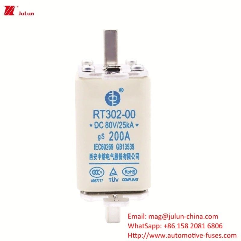 200A Medium Blade Medium Voltage DC Fuse untuk pengisian kendaraan listrik