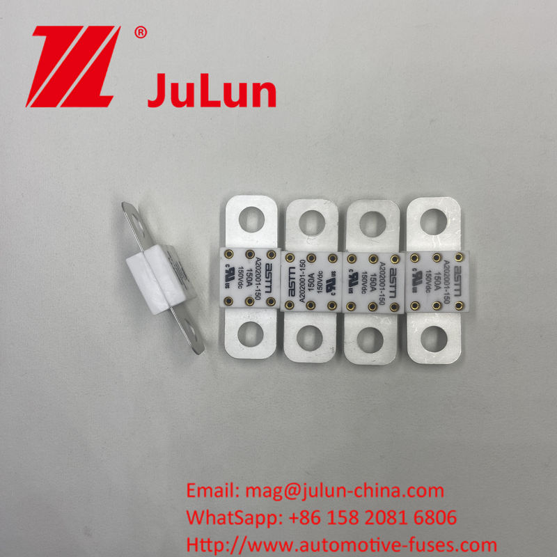 A202001-300A 150VDC Fuse Keramik Otomotif dengan Arus Listrik 100A 150A 200A 250A 300A 350A 400A 500A dan Jarak Lubang 39mm