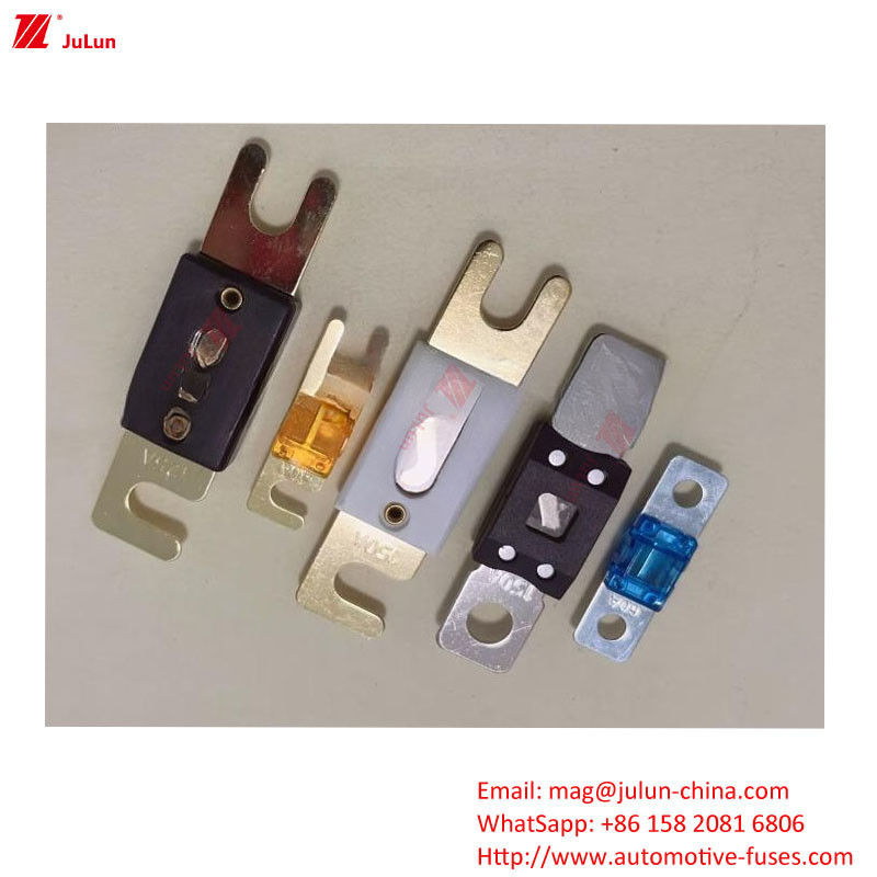 Aksesoris perlindungan sirkuit elektronik otomotif untuk sekering/kursi dengan arus nominal 50A-500A Tembaga/Bakelit/bahan keramik