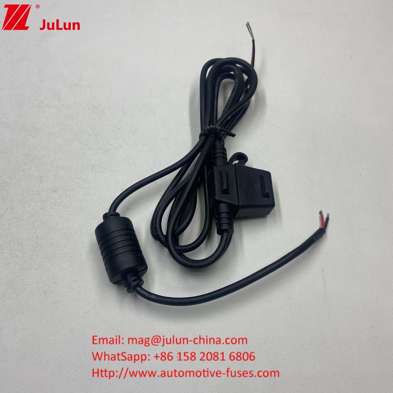 sekring 50A arus maksimum merah 10AWG kawat 280mm total panjang inline pemegang sekring