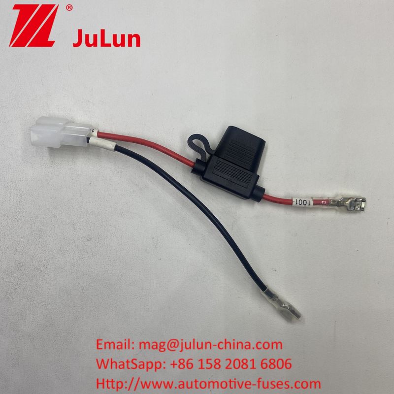 Baterai Fuse Holder Connector Extension Cable Wire Harness Connector Dengan Konektor 2 Pin Merah Untuk Anak-anak 12V Ride-On Truck Electric ATV Ebike