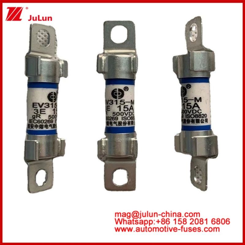 EV315-M 15A 500VDC GR Tabung Keramik Otomotif Saluran Fuse Saluran Perlindungan Keandalan Lingkungan Sesuai dengan ISO8820