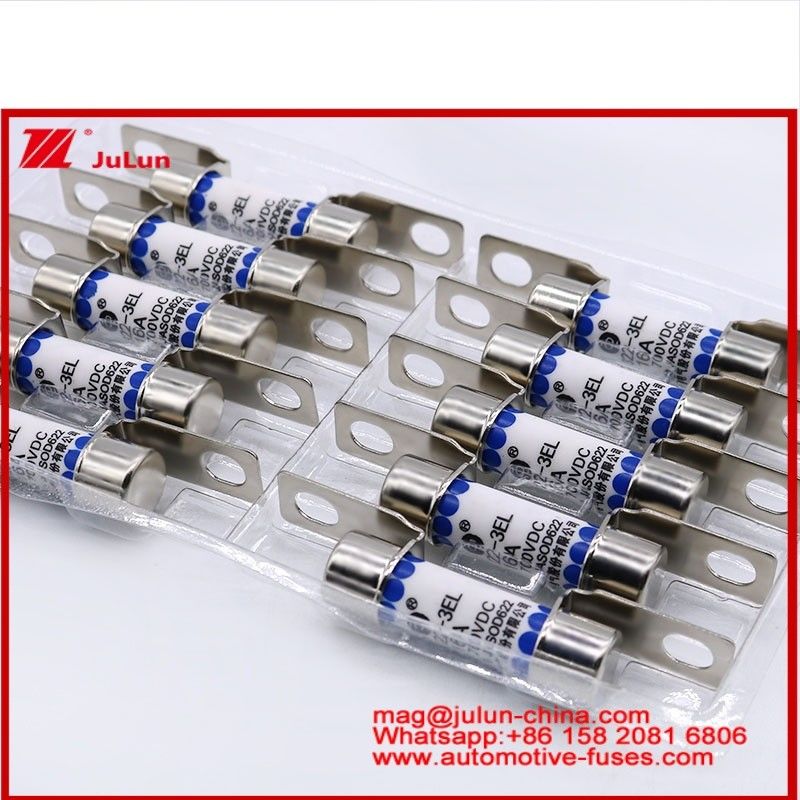 EV322-3EL 16A 700VDC Fuse Tubular Keramik Ukuran Kecil High Breaking Sistem Traksi Kendaraan Listrik Konversi Daya Energi Penyimpanan Onboard Charger
