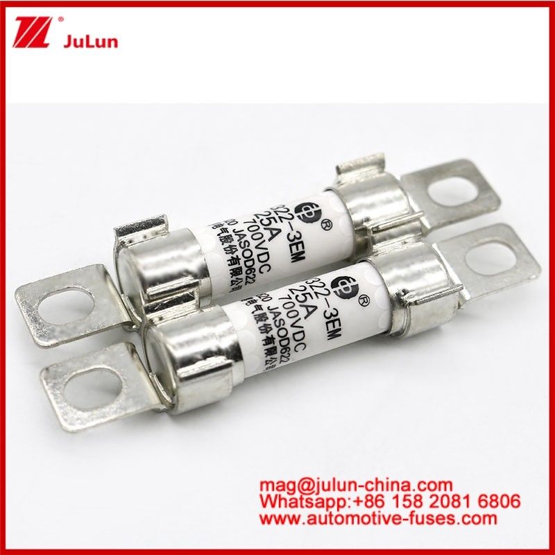 EV322 3EM 25A DC700V EV Atau HEV Sistem Traksi Kendaraan Listrik Konversi Daya Penyimpanan Energi Pembaiki Onboard Struktur Bolted Fuse Keramik Tubular