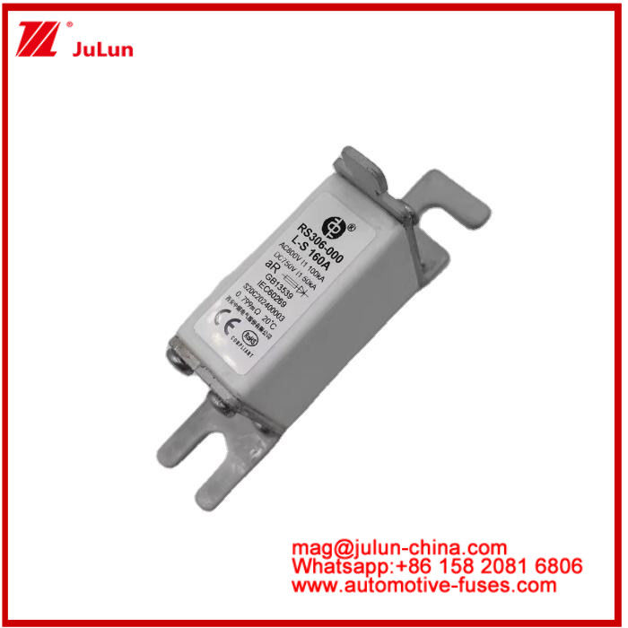 RS306-000-L-160A Fuse Keramik Berukuran Kuadrat EV Atau HEV Stud-mount AC800V 100KA DC750V 50KA