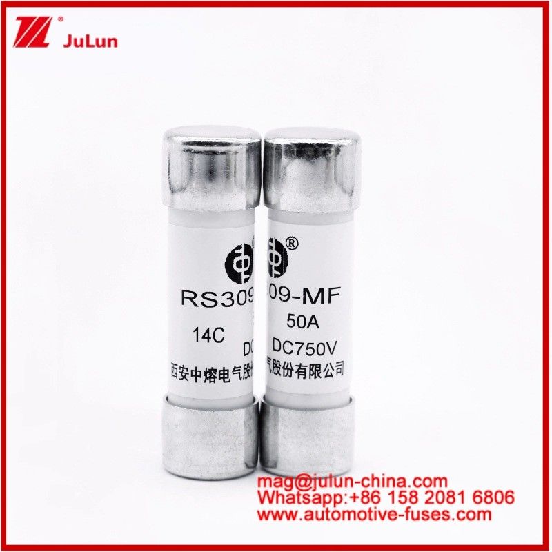 Otomotif Bolt Stud-mount Caremic Round Tube FUSE RS309-MF 50A DC750V DC Untuk EV / HEV