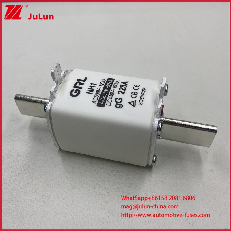NH000 NT000 300A 225A 500V 120kA Sekering Kapasitas Pemutusan Tinggi Tautan Sekering dengan Bilah Kontaktor Pisau GG-gL