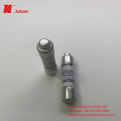 30A High Current 4A 5A 6A 600V Fuse Keramik Otomotif PV Untuk Solar Junction Box DC Fault Current 50KA