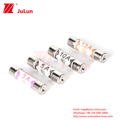 BUSSMANN BS1362 UK Keramik Fuse Otomotif 6*25mm 3A 5A 7A 10A 13A 20A Peraturan Keamanan