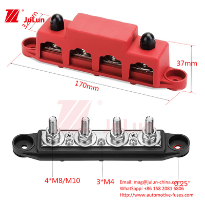 Rv Yacht Bus M8M10 arus tinggi kabel stud Merah hitam 4-stud distribusi blok manifold bar